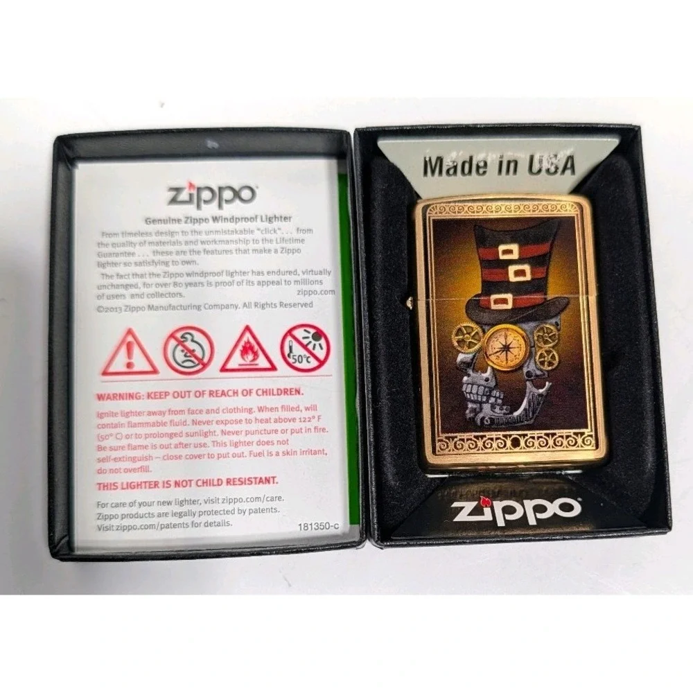 Zippo Lighter‎ Industrial Machiner Lady Brushed Brass 28321 Made USA NIB